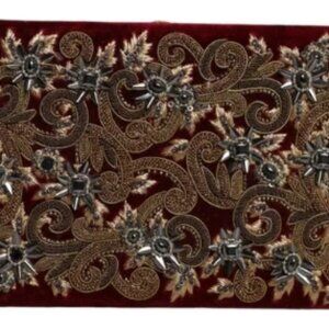 Dolce & Gabbana Clutch Evening Party Purse Bag Red Velvet Gold Frame